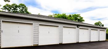 Garages lined Up at Southwood Luxury Apartments, New York